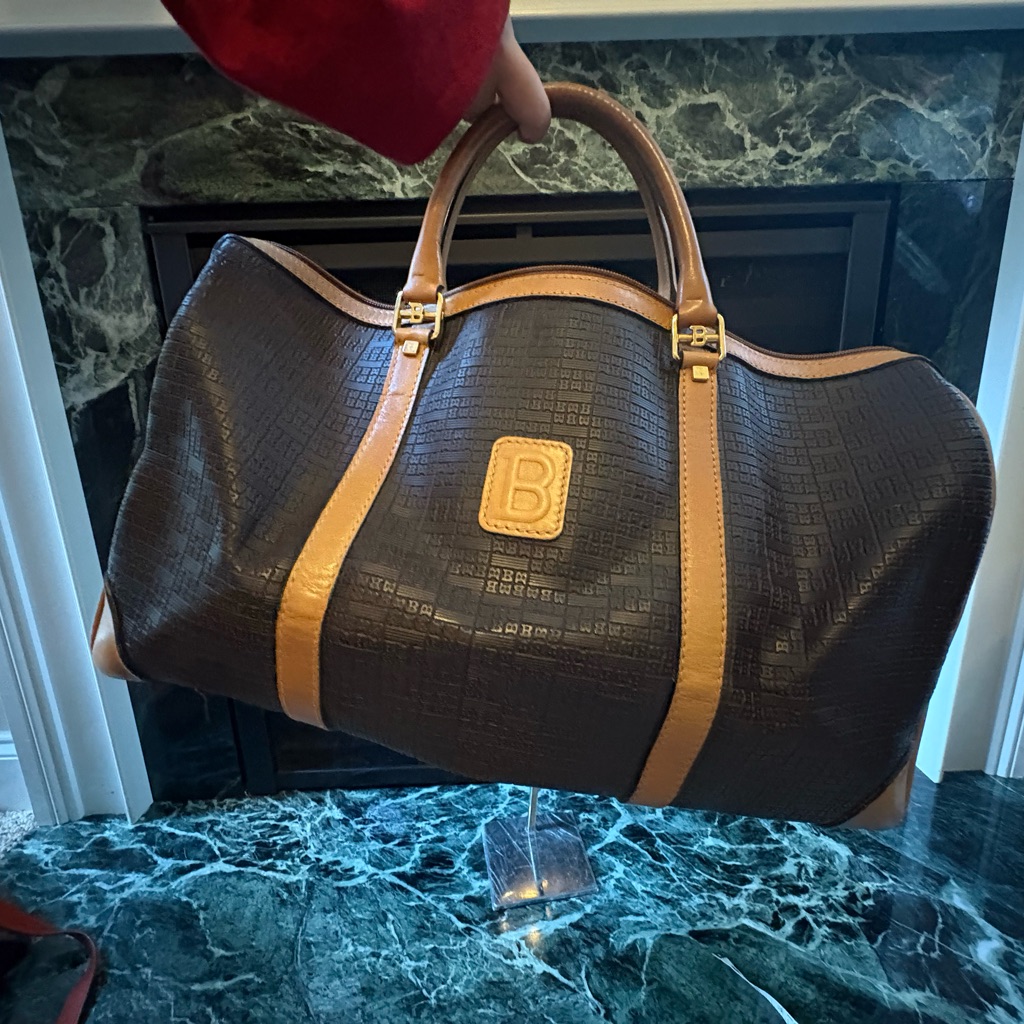 Brown Leather Bally Travel Bag